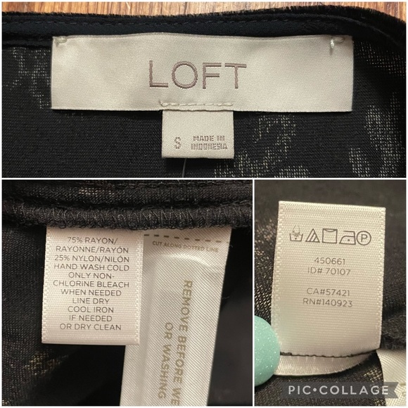 NWT Loft Black Red Floral Cold Shoulders Velvet Shift Dress Size S - Picture 12 of 16